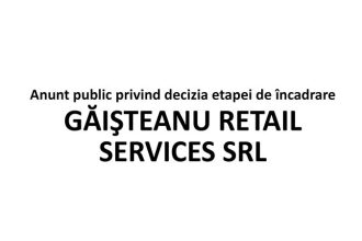 Anunt public privind decizia etapei de incadrare