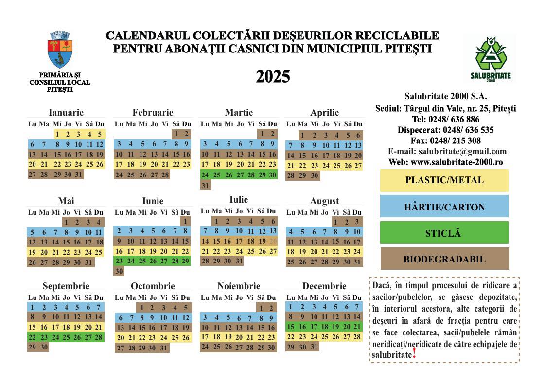 Reamintire Programul De Colectare A Deseurilor Reciclabile 2025