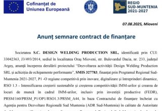 Anunt Semnare Contract de Finantare