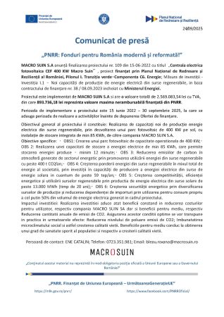 Comunicat de presa