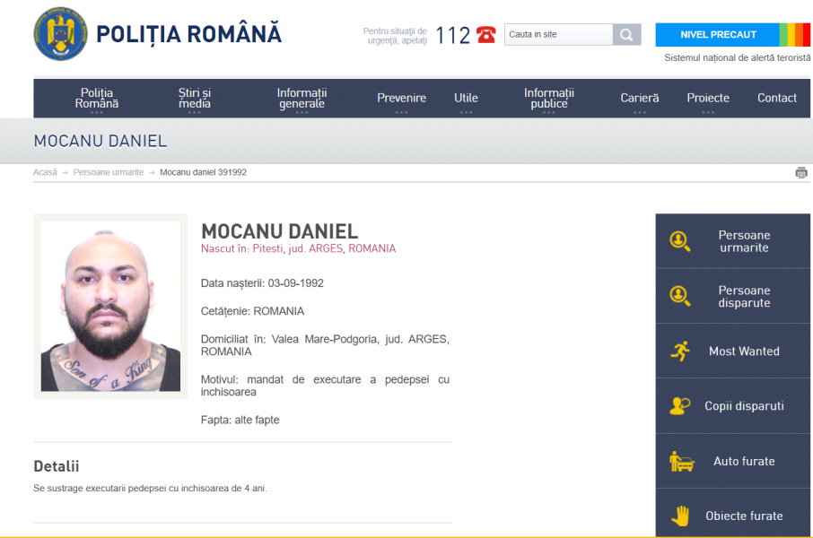 Dani Mocanu manelist dat in urmrire internaional