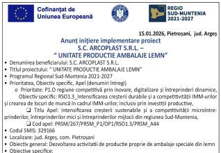 Anunt privind Inceperea Implementarii Proiectului