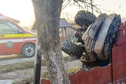 Fara permis a intrat cu viteza intr un gard