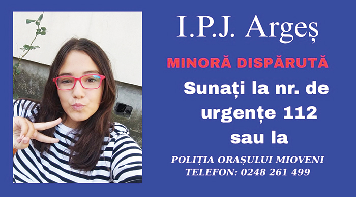 Minora de 13 Ani Disprut din Mioveni