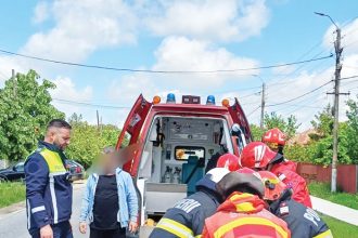 Motociclist accidentat si dus de urgenta la spital