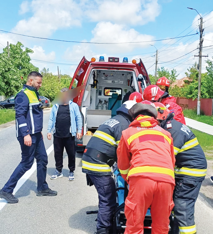 Motociclist accidentat si dus de urgenta la spital