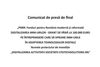 Comunicat de presa final